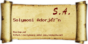 Solymosi Adorján névjegykártya